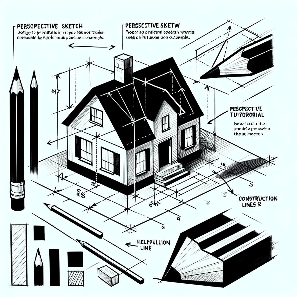 Reference pencil sketch demonstrating how to draw a simple house