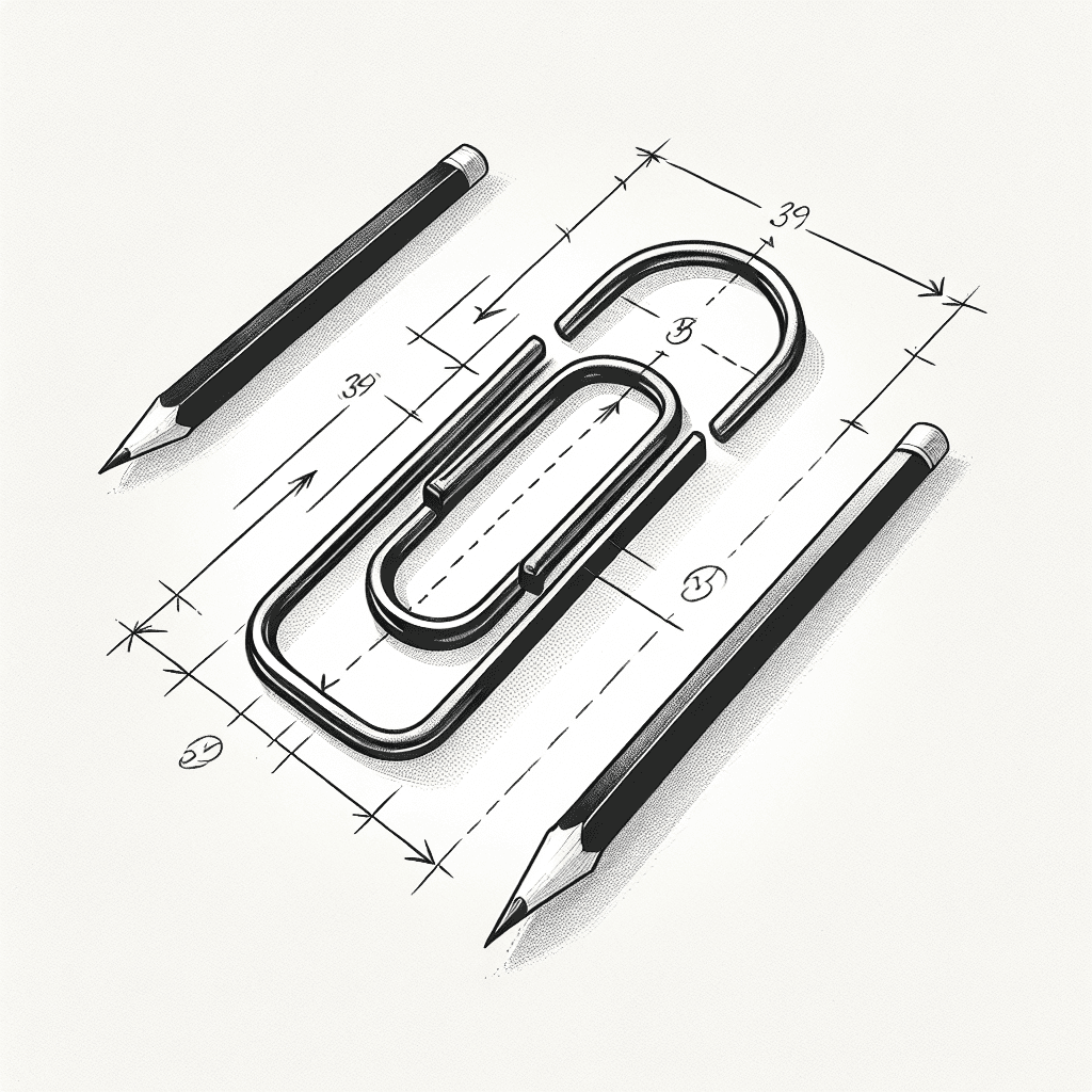 Reference pencil sketch demonstrating how to draw a paper clip